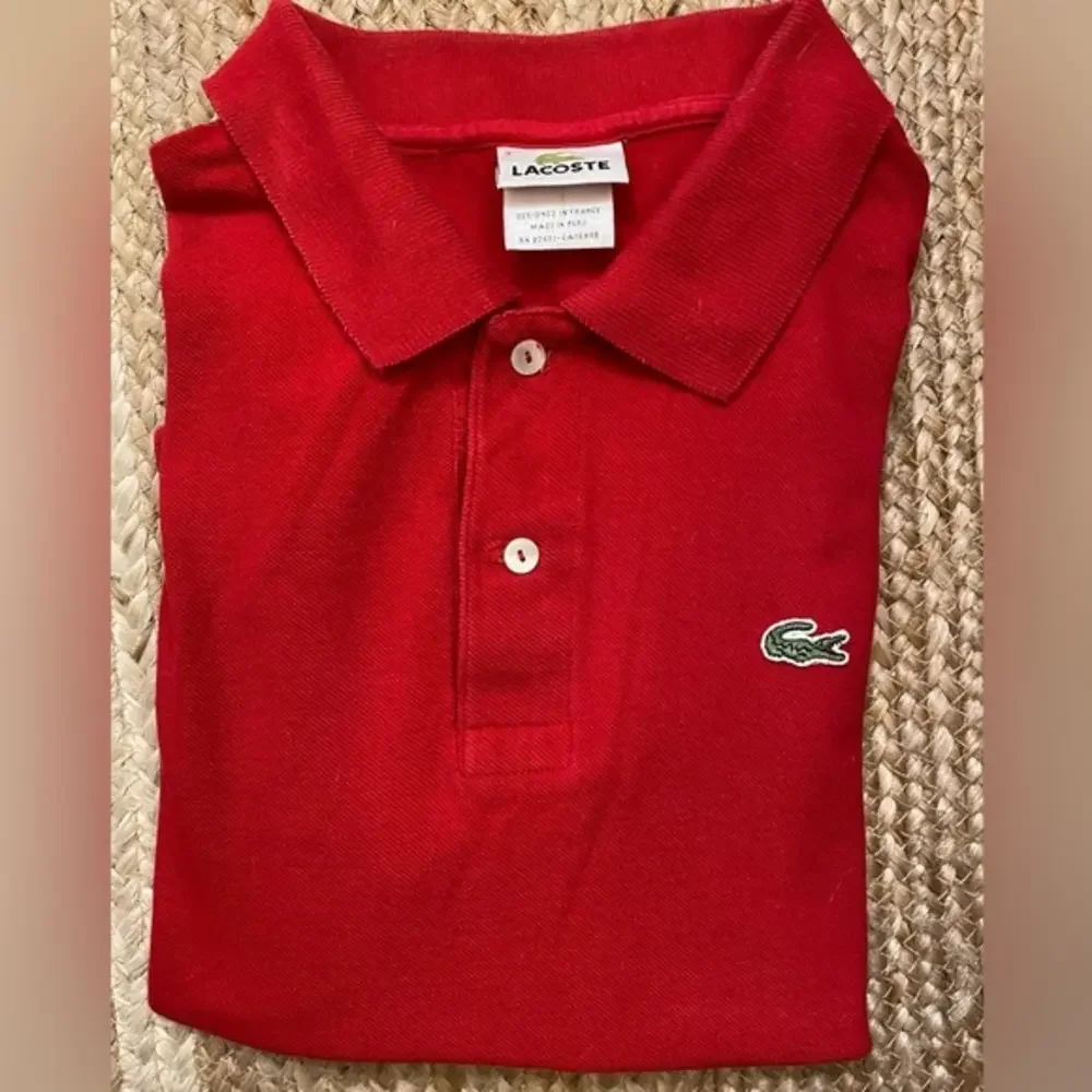Lacoste 100% Cotton‎ Pique Knit  Red Euro 3 USA X Small Short Sleeve Polo
